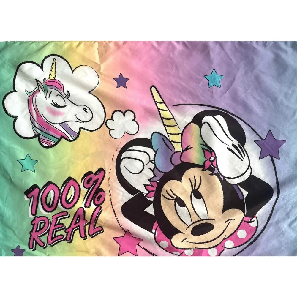 Disney Vintage Minnie Mouse Pillow Sham and Pillow Case (set of 2) Pink Purple